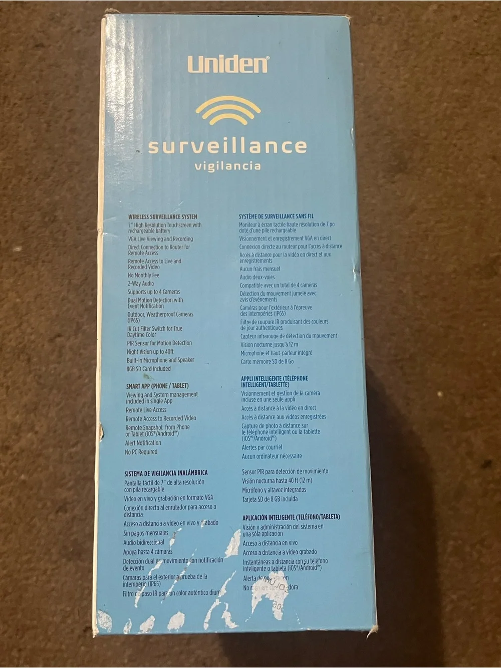 NIB Uniden Guardian UDR744 Wireless Surveillance System 2 indoor/outdoor cameras